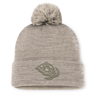 Men's Fanatics Tan Utah Mammoth Authentic Pro Road Cuffed Knit Hat with Pom