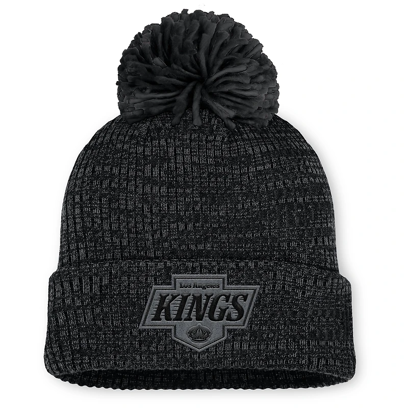 Women's Fanatics Black Los Angeles Kings Authentic Pro Road Cuffed Knit Hat with Pom