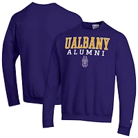Men's Champion Purple UAlbany Great Danes Alumni Arched Pullover Sweatshirt