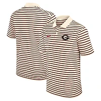Men's Nike Cream Georgia Bulldogs Solid Foundation Striped Performance Polo