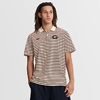 Men's Nike Cream Georgia Bulldogs Primary Logo Striped Dri-FIT Polo