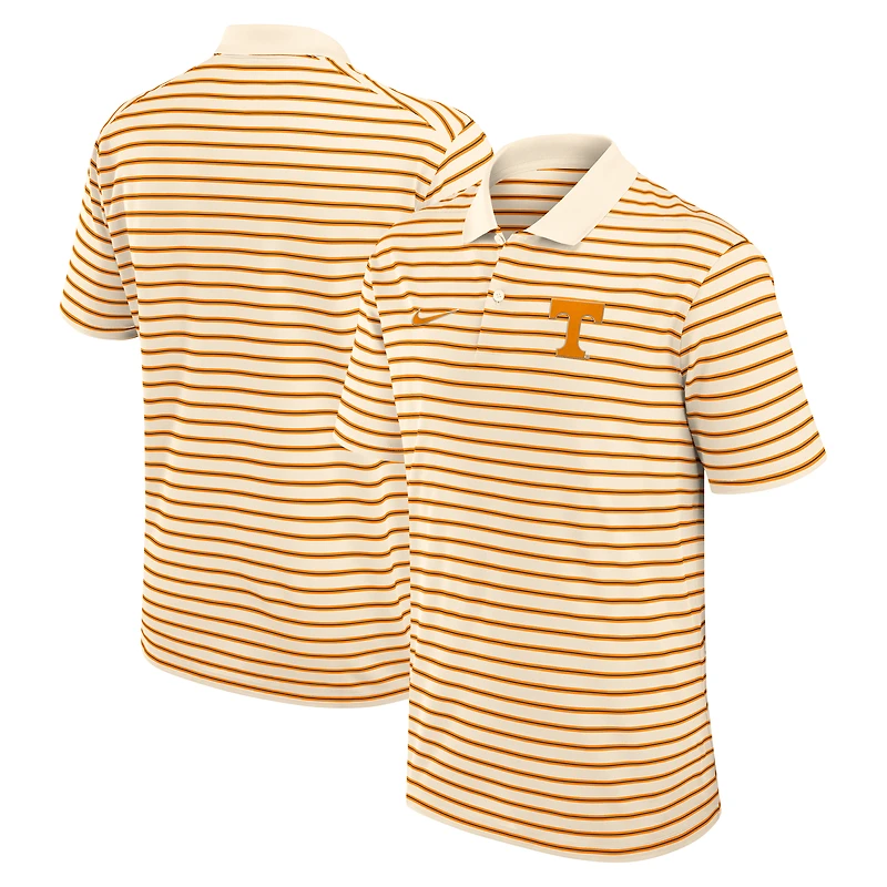 Men's Nike Cream Tennessee Volunteers Solid Foundation Striped Performance Polo