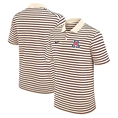Men's Nike Tan Arizona Wildcats Solid Foundation Striped Performance Polo