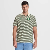 Men's Nike Tan Oregon Ducks Primary Logo Striped Dri-FIT Polo