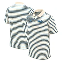 Men's Jordan Brand Tan/Blue UCLA Bruins Primary Logo Striped Dri-FIT Polo
