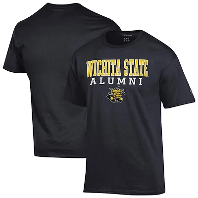 Men's Champion  Black Wichita State Shockers Stacked Alumni T-Shirt