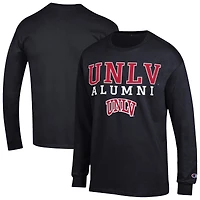 Men's Champion Black UNLV Rebels Stacked Alumni Long Sleeve T-Shirt