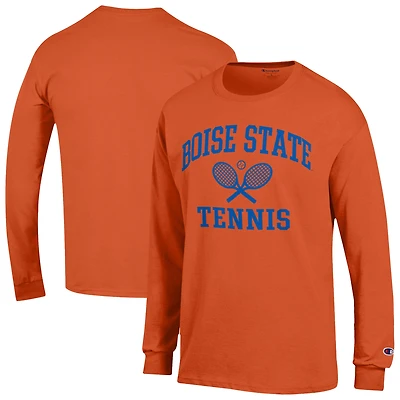 Men's Champion Orange Boise State Broncos Tennis Icon Long Sleeve T-Shirt