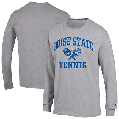 Men's Champion Gray Boise State Broncos Tennis Icon Long Sleeve T-Shirt
