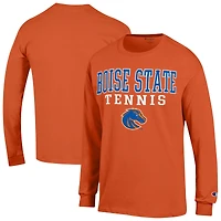 Men's Champion Orange Boise State Broncos Tennis Stacked Long Sleeve T-Shirt