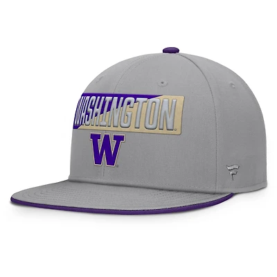 Men's Fanatics Gray Washington Huskies Duo Snapback Hat