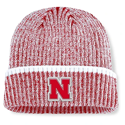 Men's Fanatics  Scarlet/White Nebraska Huskers Haze Cuffed Knit Hat