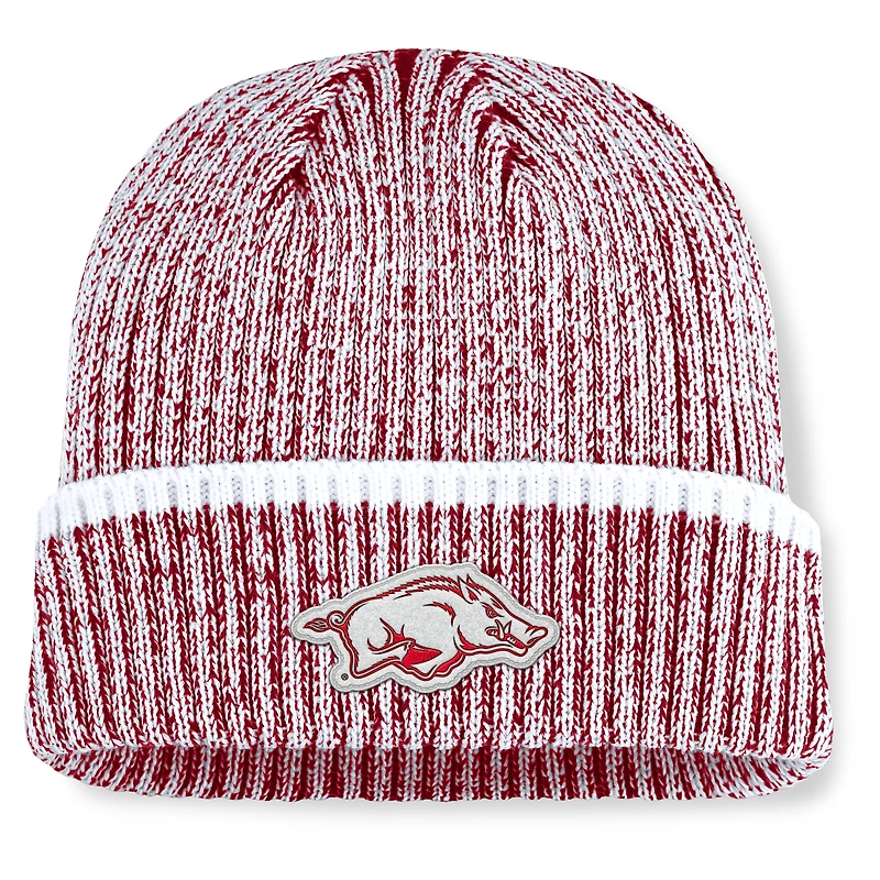 Men's Fanatics  Cardinal/White Arkansas Razorbacks Haze Cuffed Knit Hat