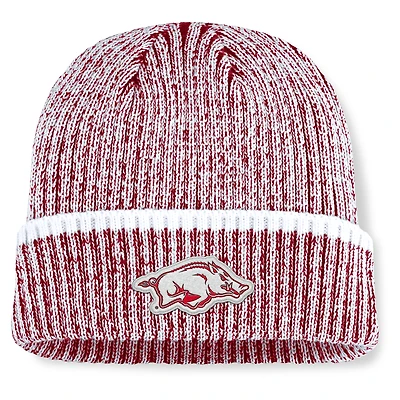Men's Fanatics  Cardinal/White Arkansas Razorbacks Haze Cuffed Knit Hat