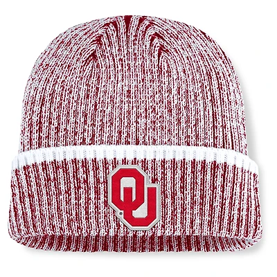Men's Fanatics  Crimson/White Oklahoma Sooners Haze Cuffed Knit Hat