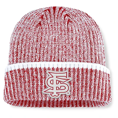 Men's Fanatics  Red/White Fresno State Bulldogs Haze Cuffed Knit Hat