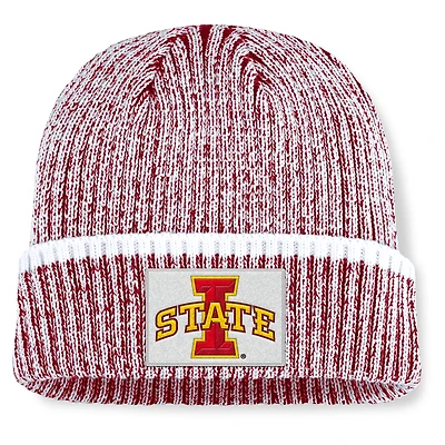 Men's Fanatics  Cardinal/White Iowa State Cyclones Haze Cuffed Knit Hat