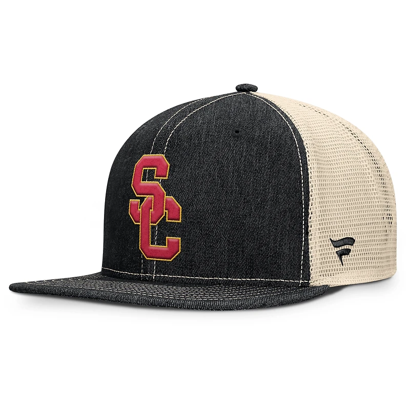 Men's Fanatics Black/Natural USC Trojans Legend Trucker Snapback Hat