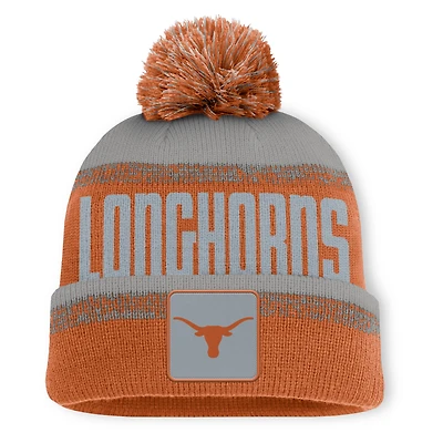 Men's Fanatics Texas Orange/Gray Texas Longhorns Thrive Cuffed Knit Hat with Pom