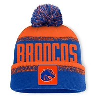 Men's Fanatics Royal/Orange Boise State Broncos Thrive Cuffed Knit Hat with Pom
