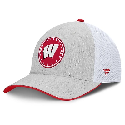 Men's Fanatics  Heather Gray Wisconsin Badgers Trigger Flex Hat