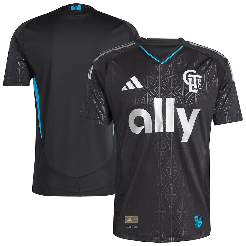 Men's adidas Black Charlotte FC 2025 Fortress Kit Authentic Jersey