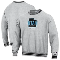 Men's Champion  Black Utah Mammoth Reverse Weave Yarn Dye Pullover Crewneck Sweatshirt