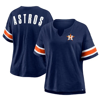 Women's Fanatics Navy Houston Astros Curl Route T-Shirt