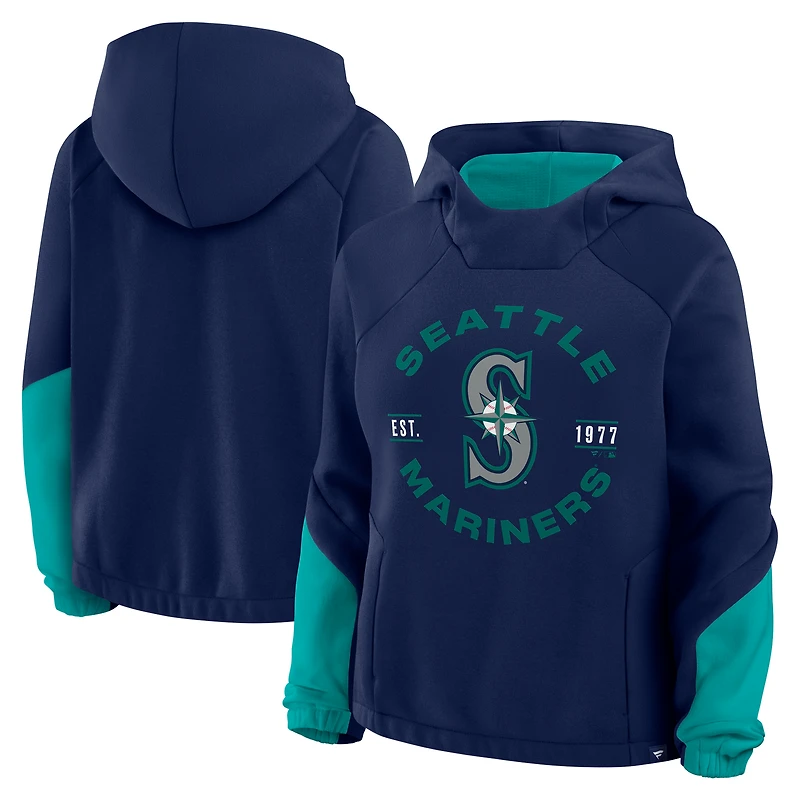 Women's Fanatics Navy Seattle Mariners Oversized Time to Win Pullover Hoodie