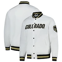 Unisex Charlie Hustle  White Colorado Buffaloes Full-Snap Varsity Jacket
