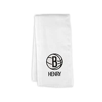 Infant Chad & Jake White Brooklyn Nets Personalized Burp Cloth