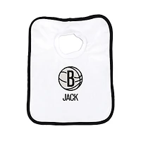 Infant Chad & Jake White Brooklyn Nets Personalized Pullover Bib