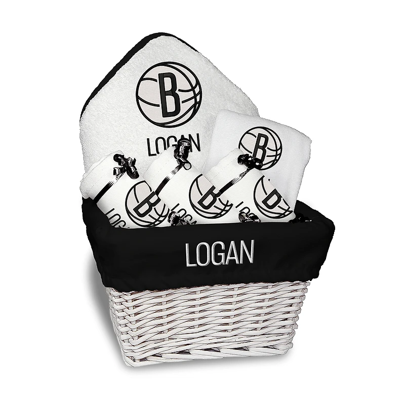 Infant Chad & Jake Brooklyn Nets Team Logo Personalized Medium Basket