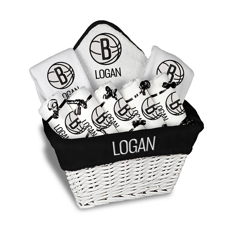Infant Chad & Jake Brooklyn Nets Team Logo Personalized Large Gift Basket