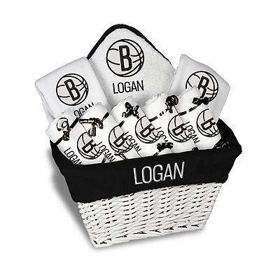 Infant Chad & Jake Brooklyn Nets Team Logo Personalized Large Gift Basket