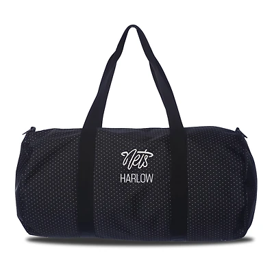 Youth Chad & Jake Black Brooklyn Nets Personalized Duffel Bag