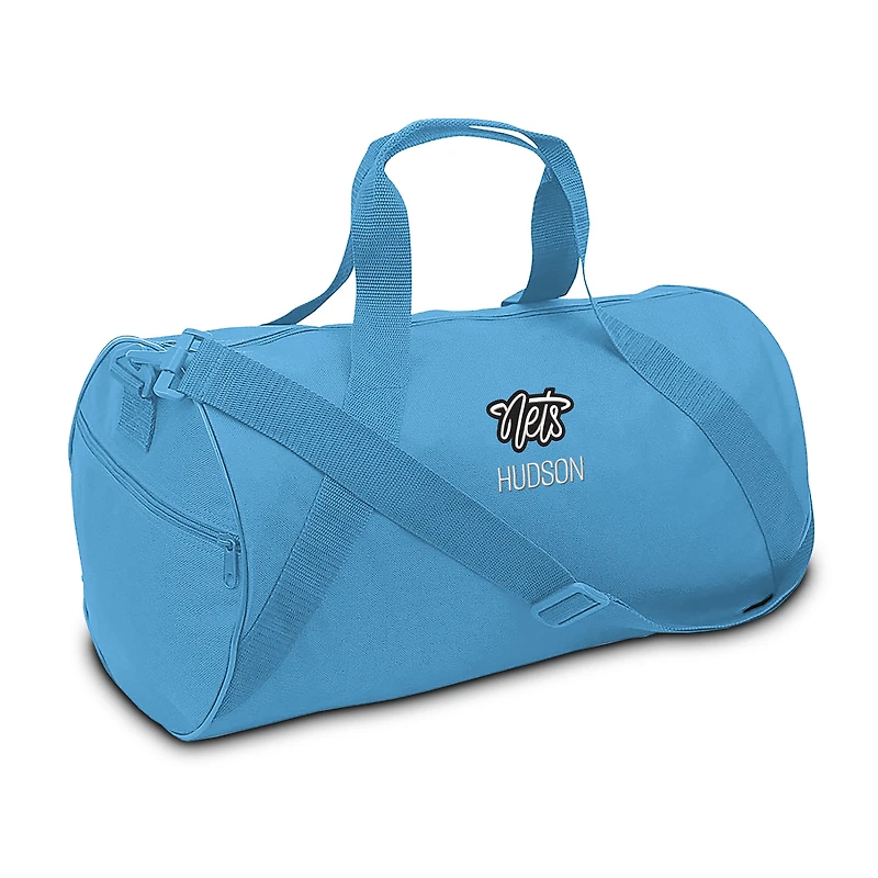 Youth Chad & Jake Blue Brooklyn Nets Personalized Duffel Bag