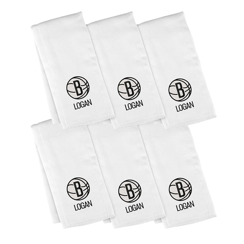 Infant Chad & Jake Brooklyn Nets Personalized Burp Cloth 6-Pack