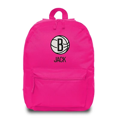 Youth Chad & Jake Pink Brooklyn Nets Personalized Backpack