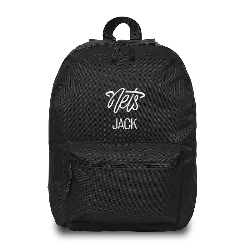 Youth Chad & Jake Black Brooklyn Nets Personalized Backpack