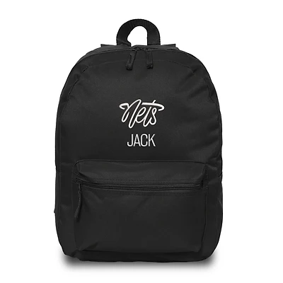 Youth Chad & Jake Black Brooklyn Nets Personalized Backpack