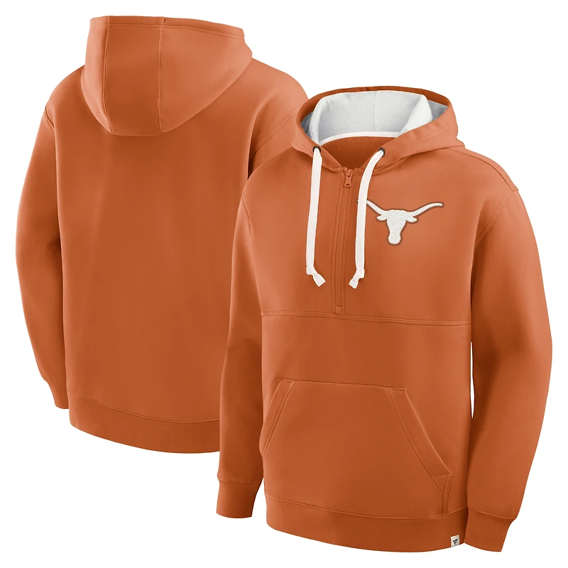 Men's Fanatics Texas Orange Longhorns Hometown Premium Rise And Conquer Half-Zip Hoodie