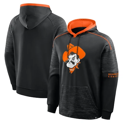Men's Fanatics Black Oklahoma State Cowboys Quad Defender Pullover Hoodie