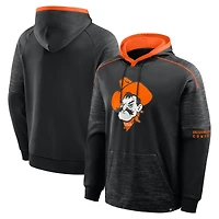 Men's Fanatics Black Oklahoma State Cowboys Quad Defender Pullover Hoodie