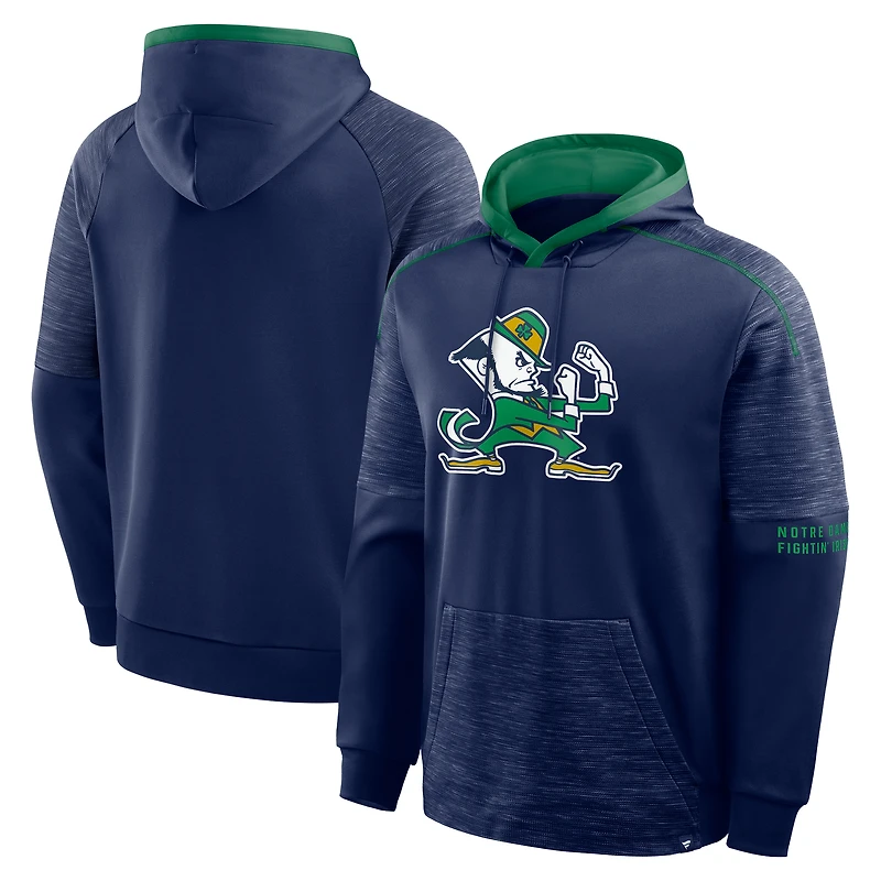 Men's Fanatics Navy Notre Dame Fighting Irish Quad Defender Pullover Hoodie