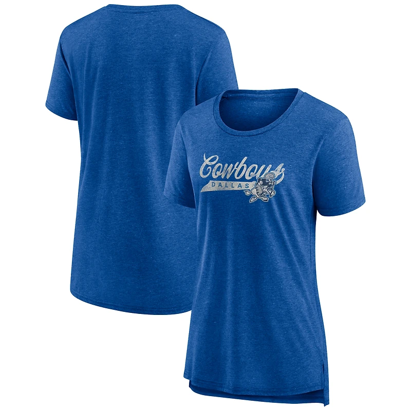 Women's  Royal Dallas Cowboys Original Play Tri-Blend T-Shirt