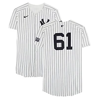 Jake Cousins New York Yankees ALCS Player-Worn #61 White Pinstripe Nike Jersey vs. Cleveland Guardians on October 14, 2024