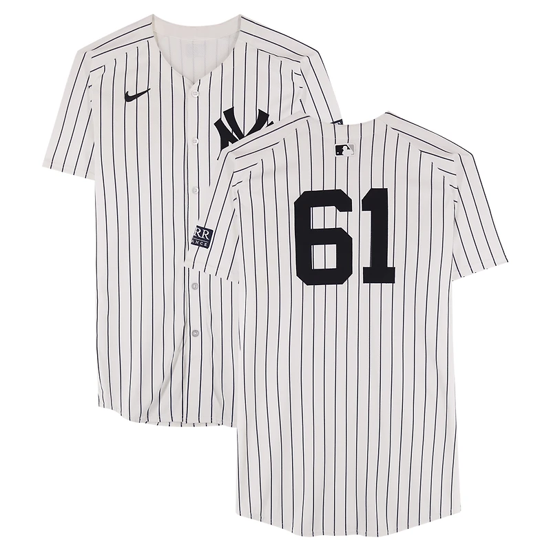 Jake Cousins New York Yankees ALDS Player-Worn #61 White Pinstripe Nike Jersey vs. Kansas City Royals on October 5, 2024