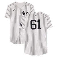 Jake Cousins New York Yankees ALDS Player-Worn #61 White Pinstripe Nike Jersey vs. Kansas City Royals on October 5, 2024