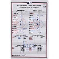 New York Yankees Game-Used ALCS Lineup Card vs. Cleveland Guardians on October 19, 2024